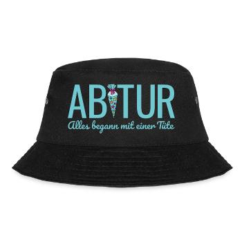 Abitur 2026 Alles begann mit einer Tüte Abi 2026 - Bucket Hat - Schwarz - Vorne - Lela (165cm)