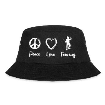 Peace Love Fencing - Bucket Hat - Schwarz - Vorne - Lela (165cm)