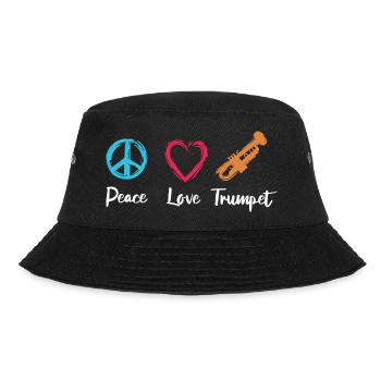 Frieden Liebe Trompete - Bucket Hat - Schwarz - Vorne - Lela (165cm)