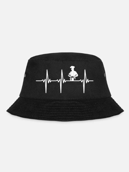 Herzschlag für Köche in der Küche am Topf - Bucket Hat - Schwarz