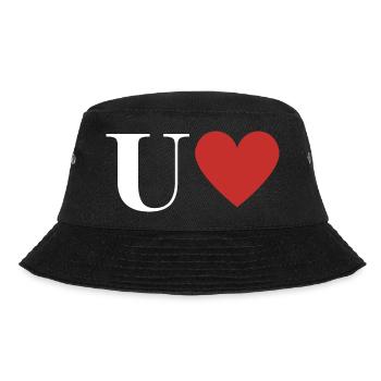 Letter u red heart - Bucket Hat - black - Front - Lela (165cm)