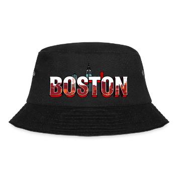 Boston Massachusetts Geschenk - Bucket Hat - Schwarz - Vorne - Lela (165cm)