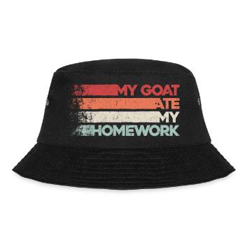 Goat humor – goat eats homework - Bucket Hat - black - Front - Lela (165cm)