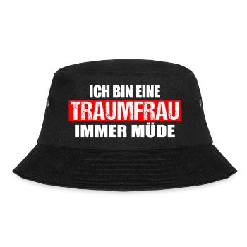 Ich bin eine Traumfrau, immer müde - Bucket Hat - Schwarz - Vorne - Lela (165cm)