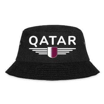 Katar Design – Exklusiv und Modern - Bucket Hat - Schwarz - Vorne - Lela (165cm)