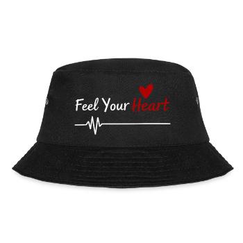 Feel Your Heart Statement Saying - Bucket Hat - black - Front - Lela (165cm)