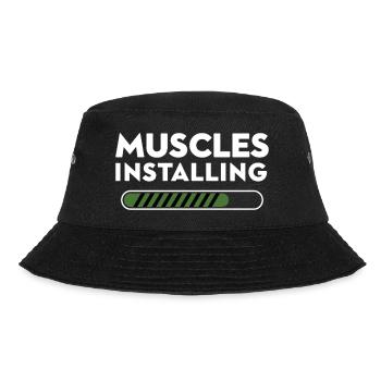 Muscles Installing Fortschritt Grafik - Bucket Hat - Schwarz - Vorne - Lela (165cm)