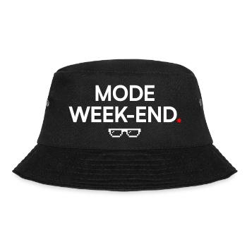 WOCHENENDMODUS | Humor, Entspannung - Bucket Hat - Schwarz - Vorne - Lela (165cm)