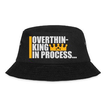 Overthinking In Process Lustig Grübeln Spruch Logo - Bucket Hat - Schwarz - Vorne - Lela (165cm)