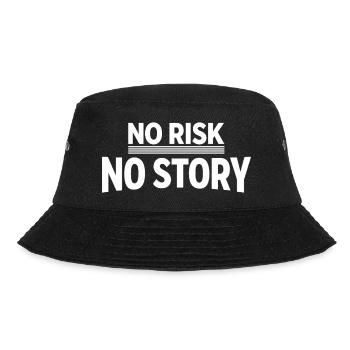 NO RISK NO STORY Adventure Statement - Bucket Hat - black - Front - Lela (165cm)