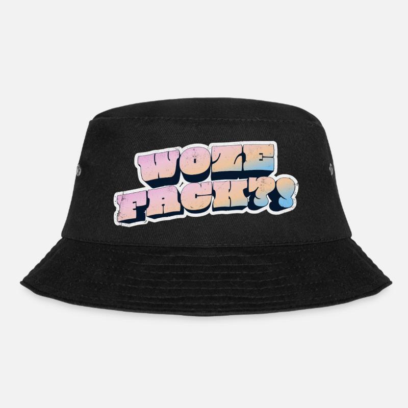 Wow Face Pastell Graffiti Stil - Bucket Hat - Schwarz