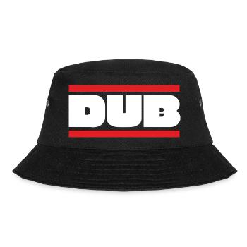 DUB Bold Wordmark with Red Bars - Bucket Hat - black - Front - Lela (165cm)