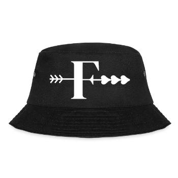 Letter f arrow heart - Bucket Hat - black - Front - Lela (165cm)
