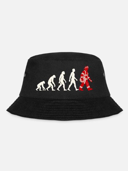 Evolution zum Feuerwehrmann mit Schlauch - Bucket Hat - Schwarz
