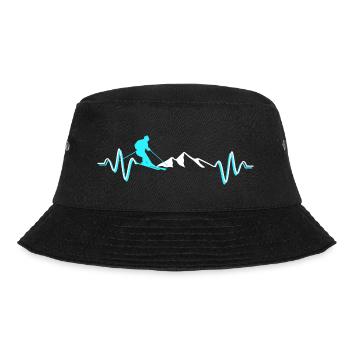 ski heartbeat ECG pulse heart line - Bucket Hat - black - Front - Lela (165cm)