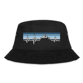 HEARTBEAT, MOUNTAINS, ECG, MOUNTAINEER, WINTER SPORTS - Bucket Hat - black - Front - Lela (165cm)