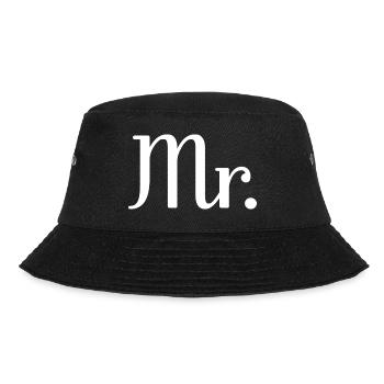 Mr. Matching Couple Engagement Wedding Honeymoon - Bucket Hat - black - Front - Lela (165cm)