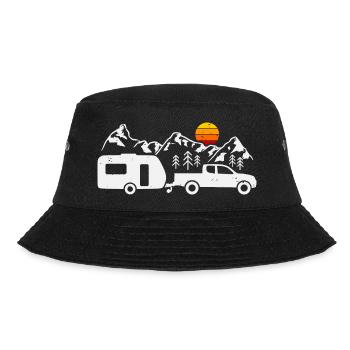 Camping Wohnwagen Camper Campingurlaub - Bucket Hat - Schwarz - Vorne - Lela (165cm)