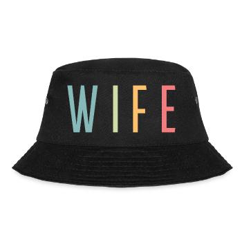 Retro Wife Matching Couple Wedding Party Marriage - Bucket Hat - black - Front - Lela (165cm)