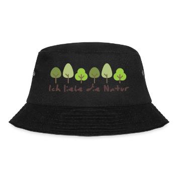 Naturliebe Ich liebe die Natur Geschenk Leben Bio - Bucket Hat - Schwarz - Vorne - Lela (165cm)