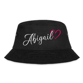 Abigail Name Vorname Herz Pink - Bucket Hat - Schwarz - Vorne - Lela (165cm)