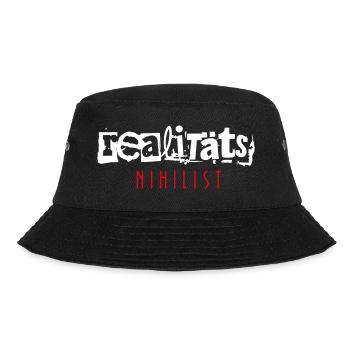 Realitätsnihilist Realität Spruch - Bucket Hat - Schwarz - Vorne - Lela (165cm)