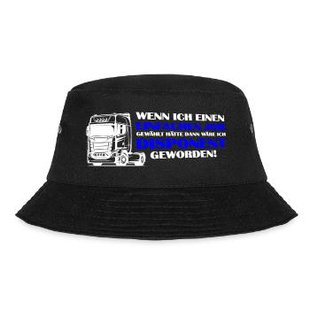 Trucker Brummi Fahrer Disponent Spruch Zugmaschine - Bucket Hat - Schwarz - Vorne - Lela (165cm)