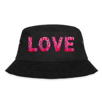 Heartfelt Typography Love Love - Bucket Hat - black - Front - Lela (165cm)