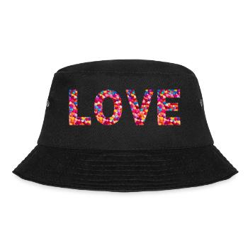 Heartfelt typography - Bucket Hat - black - Front - Lela (165cm)