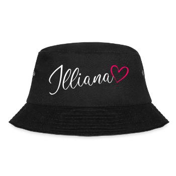 Illiana Name Vorname Herz Pink - Bucket Hat - Schwarz - Vorne - Lela (165cm)