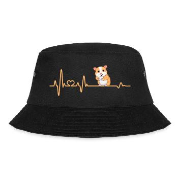 Hamster Heartbeat Hamster Gift Gift Idea - Bucket Hat - black - Front - Lela (165cm)