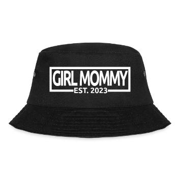 Girl Mommy Est. 2023 Baby Shower Schwangerschaft Enthüllung - Bucket Hat - Schwarz - Vorne - Lela (165cm)