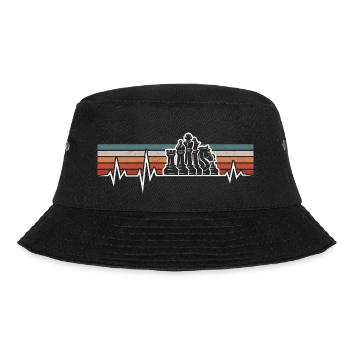 SCHACH HERZSCHLAG EKG SCHACHFIGUREN SCHACHSPIELER - Bucket Hat - Schwarz - Vorne - Lela (165cm)