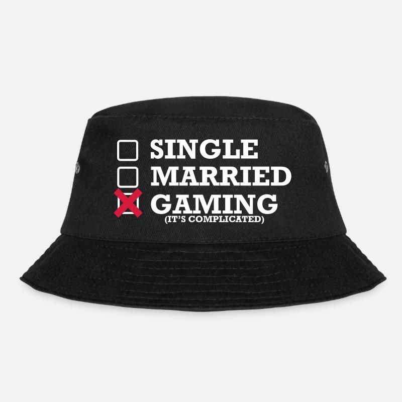 Single - Married - Gaming - Bucket Hat - Schwarz