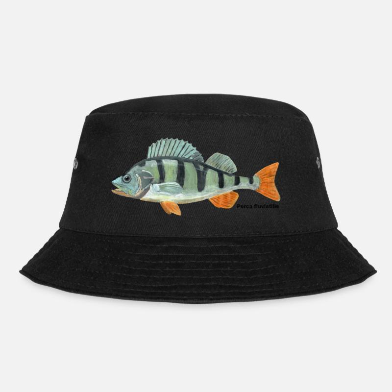 Barsch - Perca fluviatilis - Bucket Hat - Schwarz