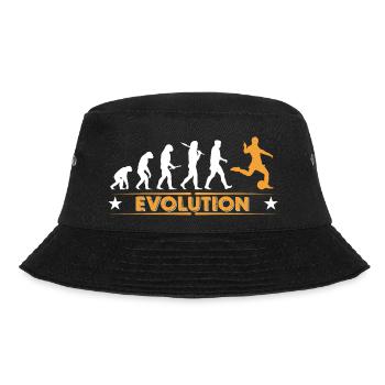 Fussball Evolution - orange/weiss - Bucket Hat - Schwarz - Vorne - Lela (165cm)
