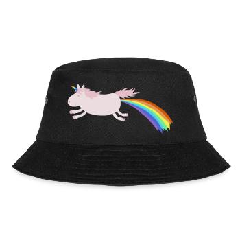Regenbogeneinhorn - Bucket Hat - Schwarz - Vorne - Lela (165cm)