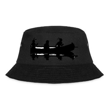 Kanu Indianer Silhouette Geschenkidee Amerika - Bucket Hat - Schwarz - Vorne - Lela (165cm)