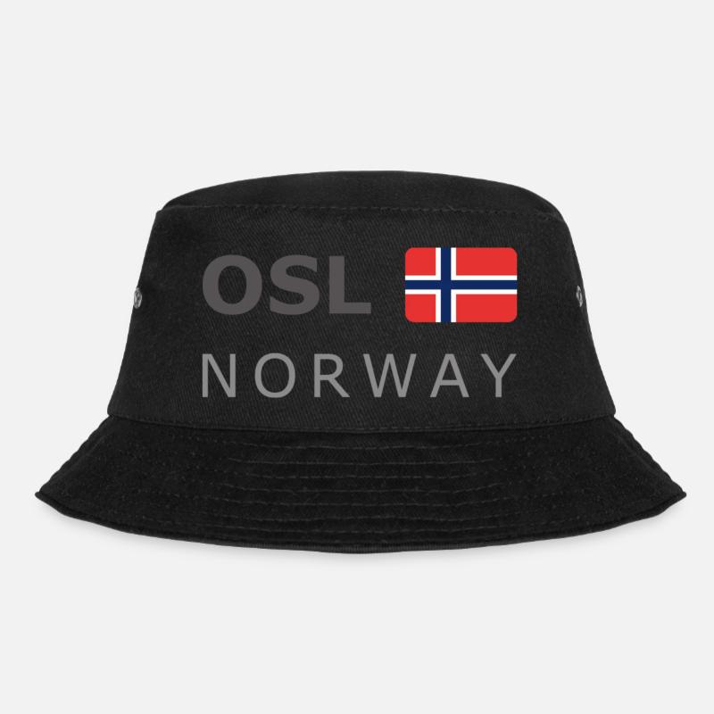 OSL NORWAY dark-lettered 400 dpi - Bucket Hat - Schwarz