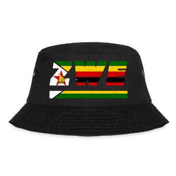 Simbabwe Fahne Flagge ZWE - Bucket Hat - Schwarz - Vorne - Lela (165cm)