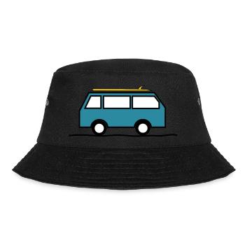 Surfen. Ferien. Sport. Van. - Bucket Hat - Schwarz - Vorne - Lela (165cm)