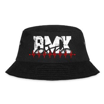 BMX Herzschlag Grafik - Bucket Hat - Schwarz - Vorne - Lela (165cm)