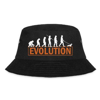Dackel Evolution Dachshund Teckel Geschenkidee - Bucket Hat - Schwarz - Vorne - Lela (165cm)