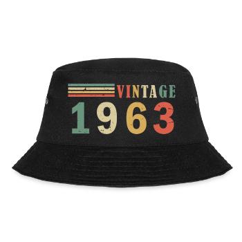 Jahrgang 1963 - Bucket Hat - Schwarz - Vorne - Lela (165cm)