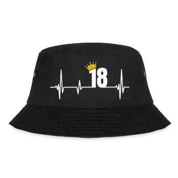 18th birthday 18 years anniversary Herzschlag Krone - Bucket Hat - black - Front - Lela (165cm)