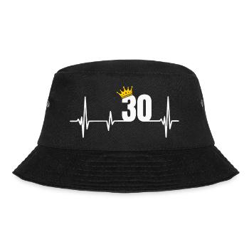 30th birthday 30 years anniversary Herzschlag Krone - Bucket Hat - black - Front - Lela (165cm)