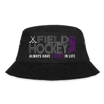 hockey girl 7m field hockey player team win - Bucket Hat - black - Front - Lela (165cm)