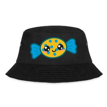 Süßigkeit Süßigkeiten Niedlich Kawaii - Bucket Hat - Schwarz - Vorne