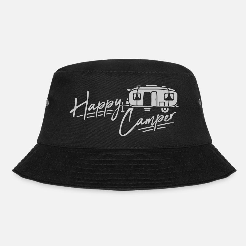 Happy Camper Wohnmobil Anhänger - Bucket Hat - Schwarz