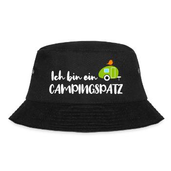 Camping Spatz Fan Camper Wohnwagen Caravan Urlaub - Bucket Hat - Schwarz - Vorne - Lela (165cm)